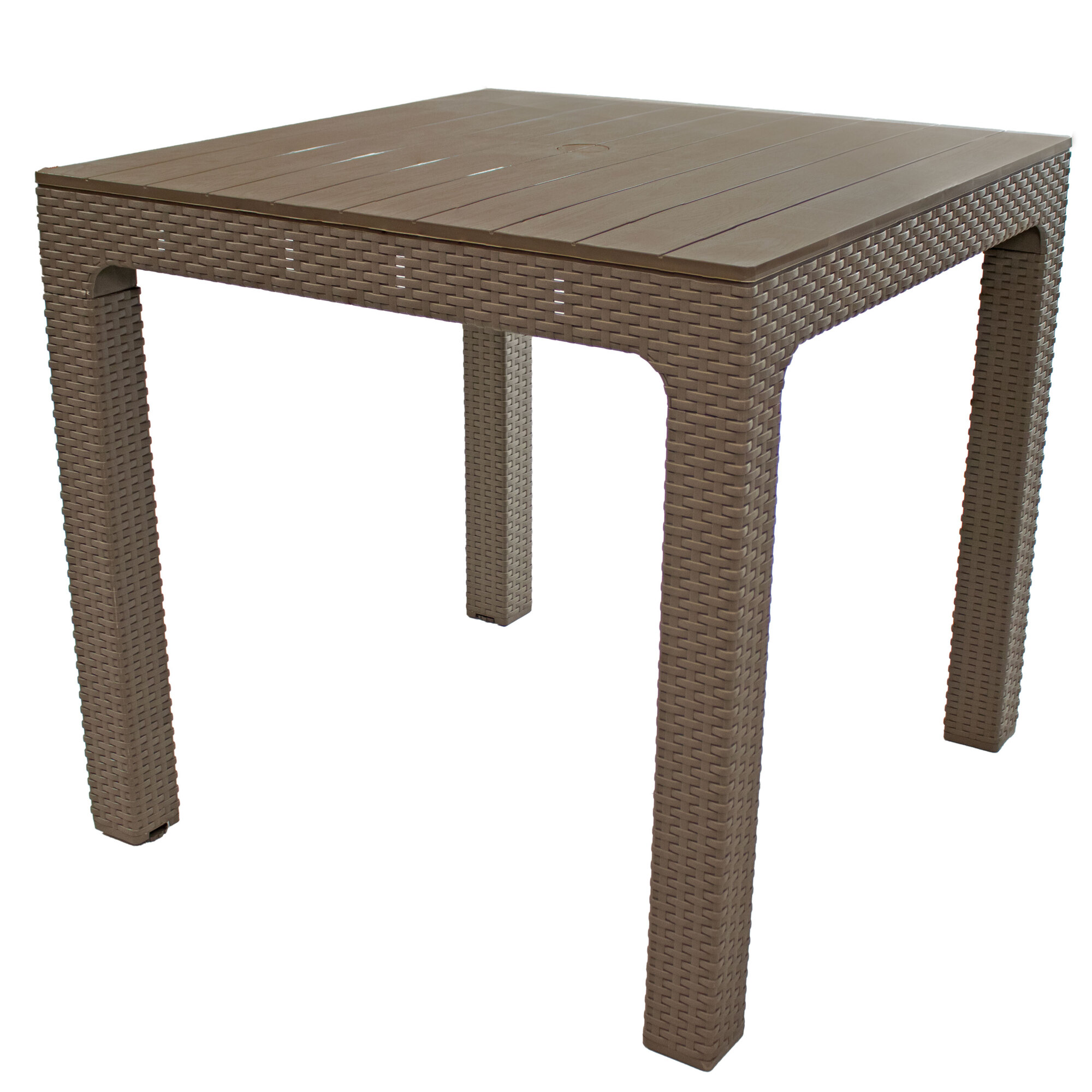 Sunnydaze Decor, Square Outdoor Dining Table - Champagne, Table Shape Square, Primary Color Gray, Height 29.5 in, Model# SUP-363